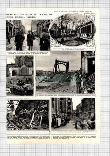 Cologne Germany War WW2 Damage  - 1945 Article