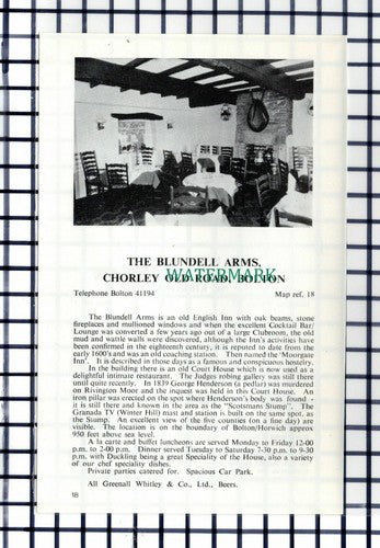 C6448) Blundell Arms Bolton / Blue Anchor Greenhalgh Thistleton Kirkham Cutting
