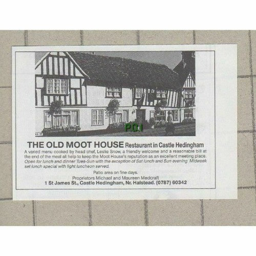 The Old Moot House Hedingham Essex Michael Medcraft Leslie Snow - 1991 Advert