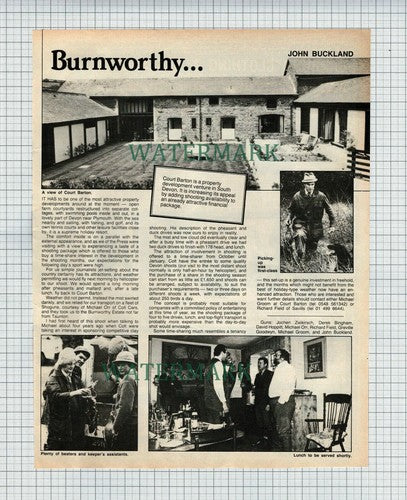 X1734) Court Barton Devon Jochen Zwikirsch Greville Goodwin -  1983 Article