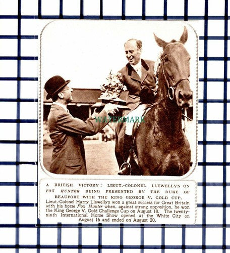C6512)  Lt Col Harry Llewellyn On Horse Fox Hunter  - 1948 Cutting