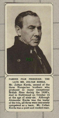(5341) Mr Zoltan Korda Hungarian Film Producer  - SMALL 1961 Clip