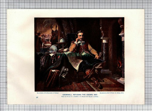 (5232) Oliver Cromwell J Schex  - c.1910 Print