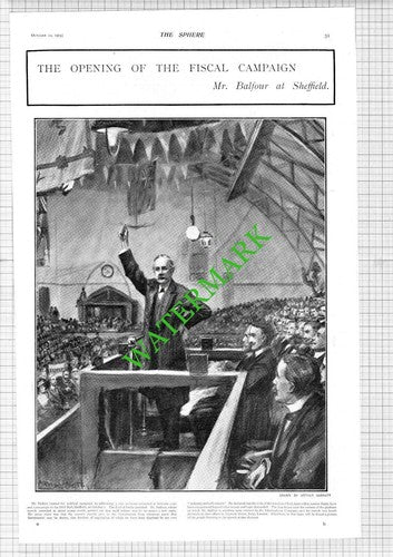 Drill Hall Sheffield Mr Balfour Arthur Garratt - 1903 News Page / Print