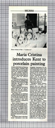 Maria Cristina de Trute Bogota Porcelain Artist   - 1991 Cutting