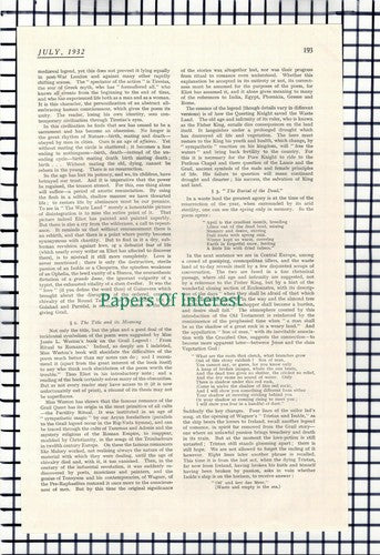 X1384) T S Elliot The Waste Land Commentary  -  1932 Article