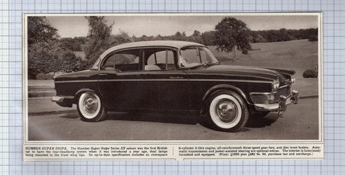 (5261) Humber Super Snipe  -  1961 Paper Cutting
