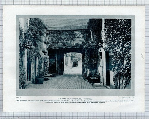 (5876) Saracen's Head Southwell / Southwell Cathedral   - c.1930s Book Print