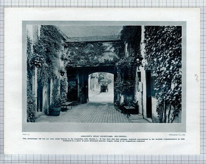 (5876) Saracen's Head Southwell / Southwell Cathedral   - c.1930s Book Print
