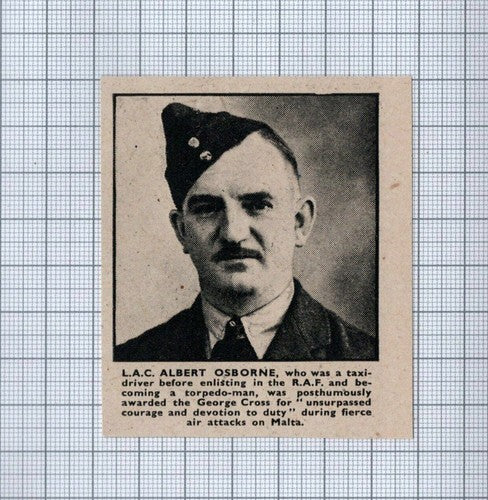 (5547)  LAC Albert Osborne Taxi Driver RAF George Cross Malta  - WW2 Clip