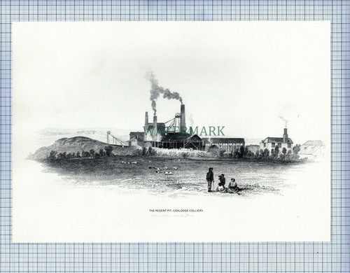 COXLODGE COLLIERY JUBILEE AND REGENT PIT MINE MINING PRINT 1987 (X1710)