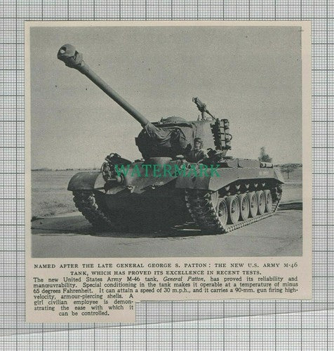 C2405) US Army M-46 Tank General Patton - 1948 Clip