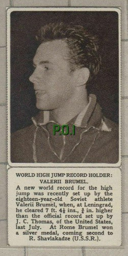 (C469) Valerii Brumel High Jump Record Holder - SMALL 1961 Clip