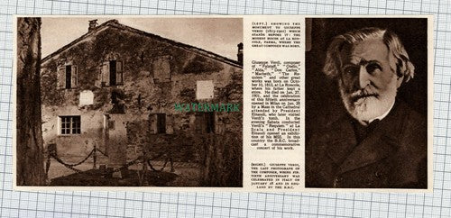 C717) Giuseppe Verdi Composer Monument La Roncole Parma -1951