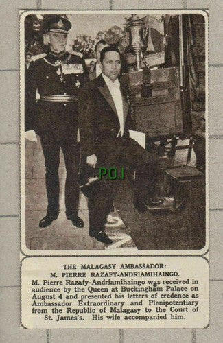 (5161) Mr Pierre Razafy Andriamihaingo Malagasy Ambassador   1961 SMALL Clip