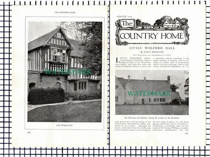 (7646) Little Wolford Hall Warwickshire Clive Holland -   c.1911  6-Side Article