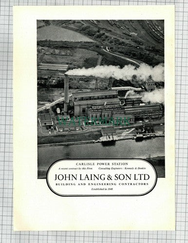 (8691) Carlisle Power Station John Laing & Son Advert  - c.1945 Book Print