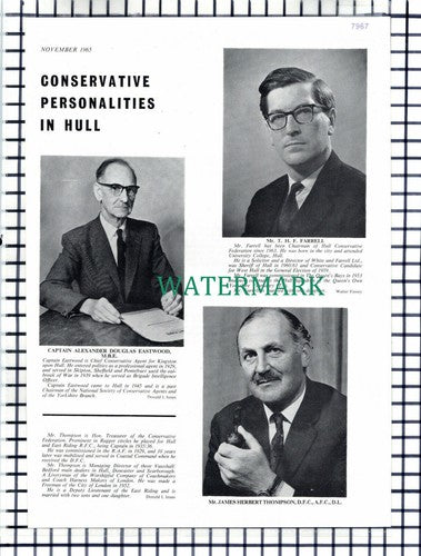 (7967) Capt Alexander Eastwood THF Farrell James Thompson Hull - 1965 Cutting