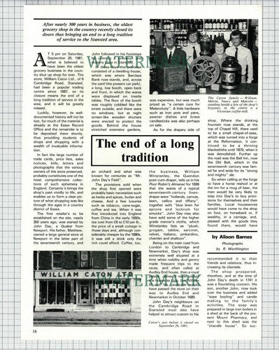 William Caton Ltd Stansted Essex Green & Marsh John Day - 1982 Article