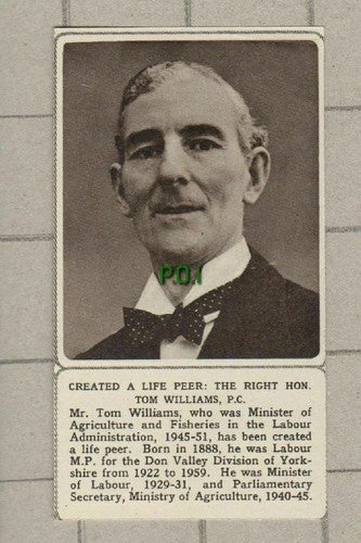 (5155) Mr Tom Williams Life Peer Labour MP     1961 SMALL Clip