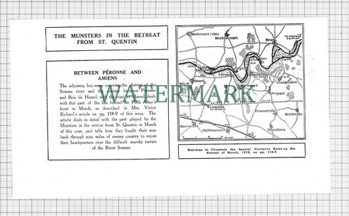 2nd Bn Royal Munster Fusiliers St Quentin World War One - 1918 Article