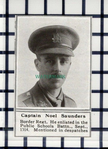 C6278) Captain Noel Saunders Border Regiment - 1919 Small Cutting
