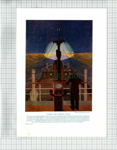 (6844) Boat Going Through Suez Canal - c.1930s Book Print