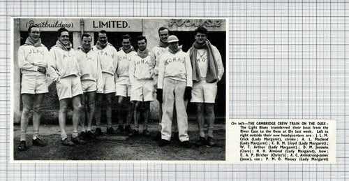 Cambridge Boat Race Bircher Massey Crick Jennens Armstrong-Jones - 1950 Clipping