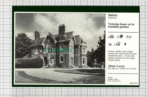 C2982) Chertsey Surrey House Sale Advert - 1981 Clip