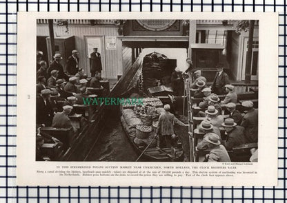 (8115) Alkmaar Market Edam Cheese / Potato Auction Enkhuizen  - 1940 Book Print