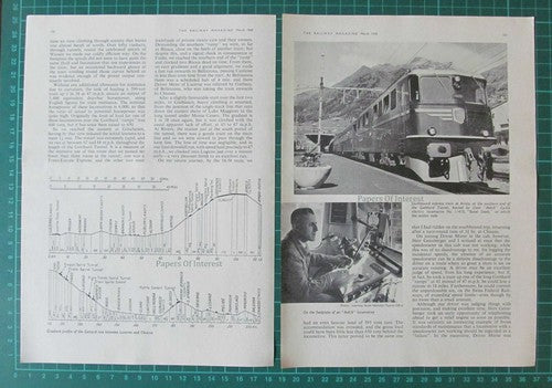 The Gotthard Line Switzerland Railway - 1968 Article