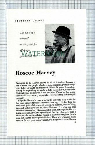 C2088) Roscoe Harvey Horse Racing   - 1965 Article