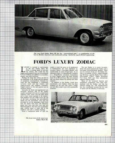 (6481) Ford Zodiac REVIEW  - 1962 Cutting