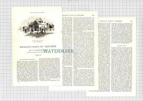 John Wesley Epworth Lincolnshire Methodism - 1903 2-Part Article