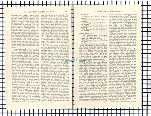 (6674) Southern Railway Model Capt J Rodgers - 1930 Article