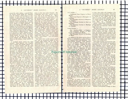 (6674) Southern Railway Model Capt J Rodgers - 1930 Article