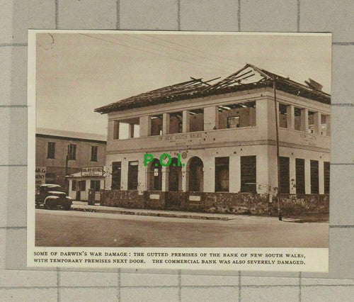C2320) Darwin Australia War Damage Bank of New South Wales - 1948 Clip