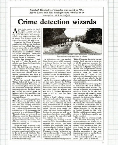 (5928) Elizabeth Winstanley Quendon Essex Thomas Law -  1987 Article