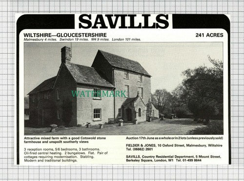 C2978) Farm House Near Malmesbury Sale Advert - 1981 Clip