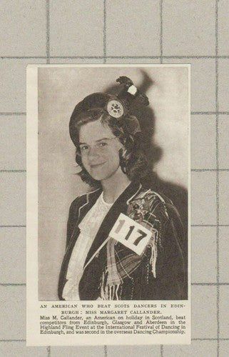 C3006) Miss Margaret Callander America Scotland Highland Fling - 1955 Cutting