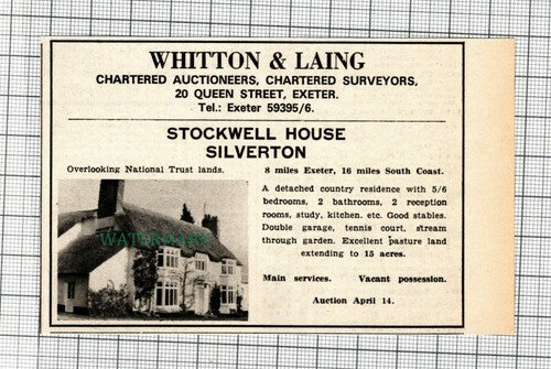 (C153) Stockwell House Silverton Sale   - 1972 Clip