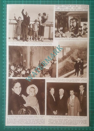 (X795) Actor Charlie Chaplin Returns To London Claire Bloom Savoy Hotel  -1952