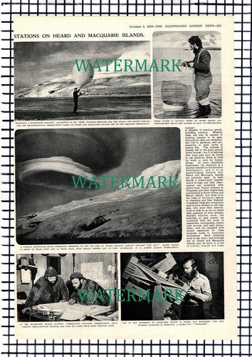 Research Stations Heard & Macquarie Islands - 1953 Article
