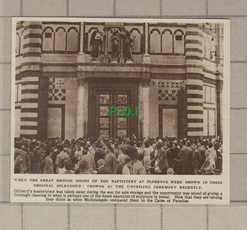 C1751) The Baptistery At Florence Unveiling Ceremony  - 1948 Clip