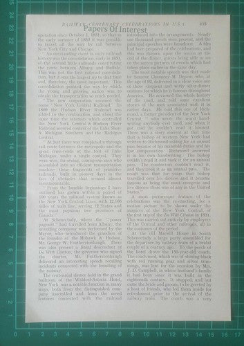 New York Central Railroad Albany Schenectady Crowley Depew - 1926 Article