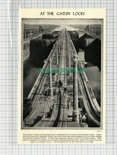 C2806) Gatun Locks Lake Gatun Panama Canal - c.1930s Clip