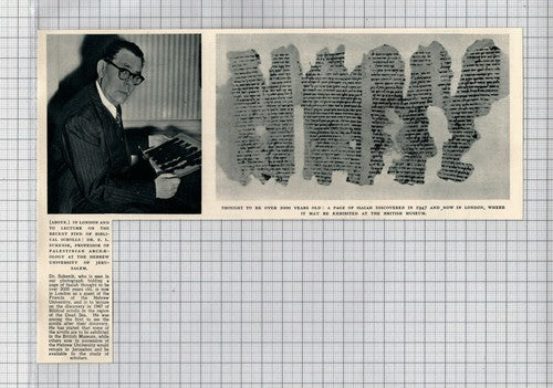 (6123) Dr E L Sukenik Palestine Archaeology Hebrew University Jerusalem - c.1950