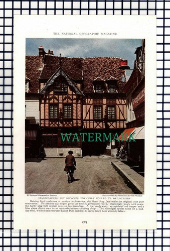 (8039) Great Stag Inn Louviers France  - 1940 Cutting