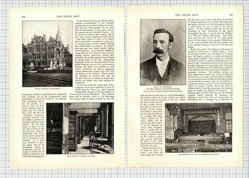Birmingham Rev JH Jowett Mason College Midland Institute -  1896 Article