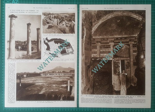 Pompeii Italy Five Year Plan & New Excavations - 1952 Article